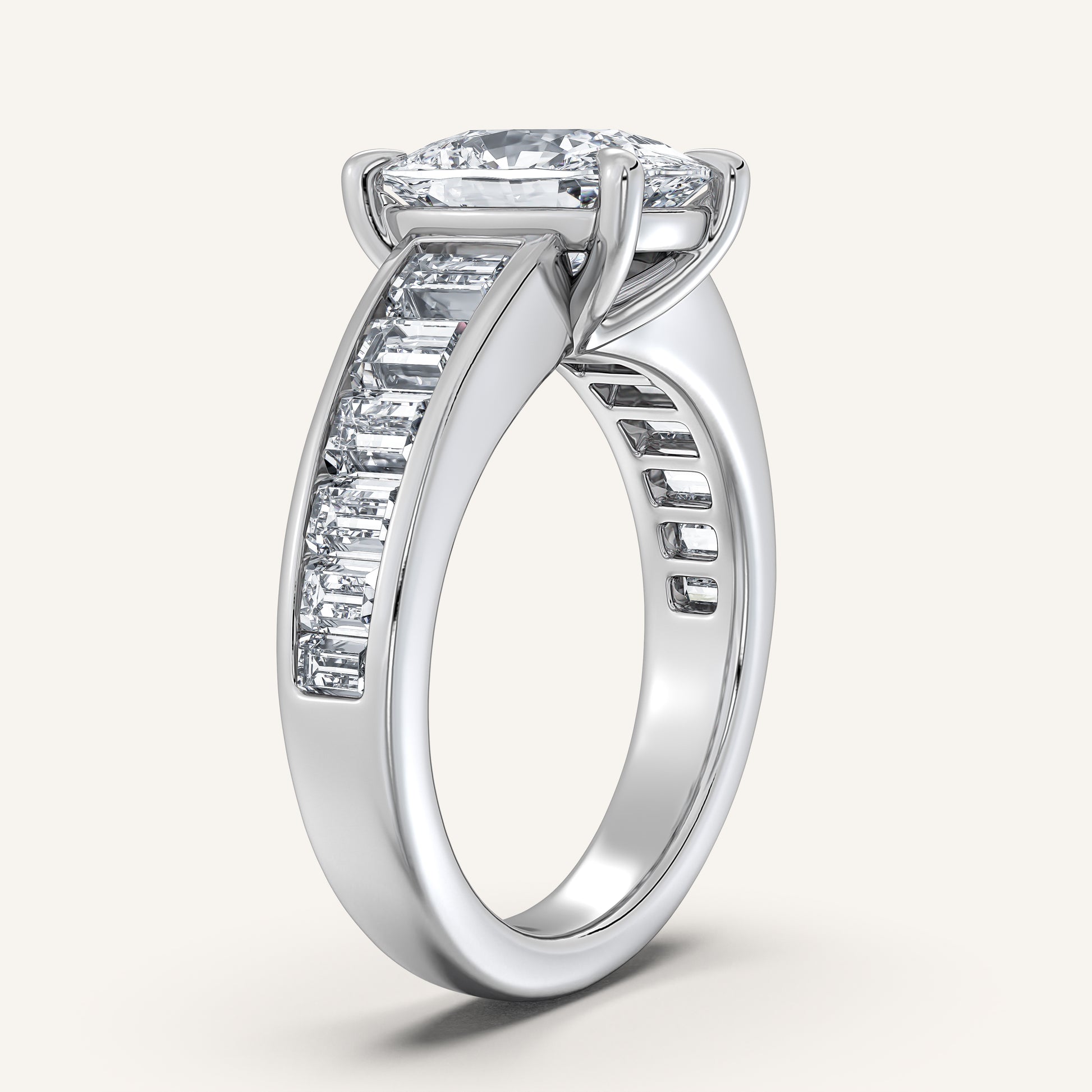 Image for Cushion Cut Art Deco Engagement Ring | 18k White Gold