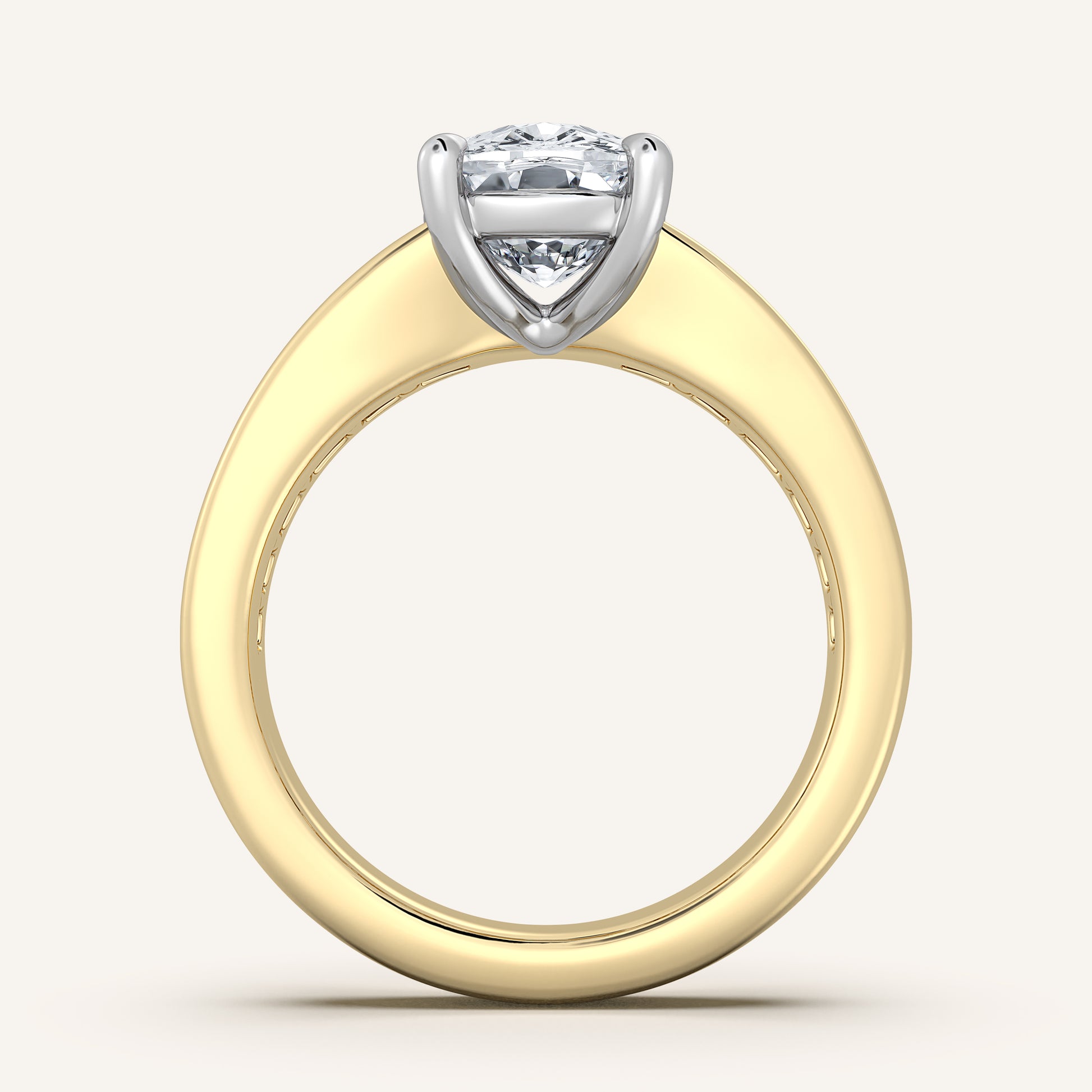 Image for Cushion Cut Art Deco Engagement Ring | 14k Two Tone
