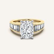 Image for Cushion Cut Art Deco Engagement Ring | 14k Two Tone