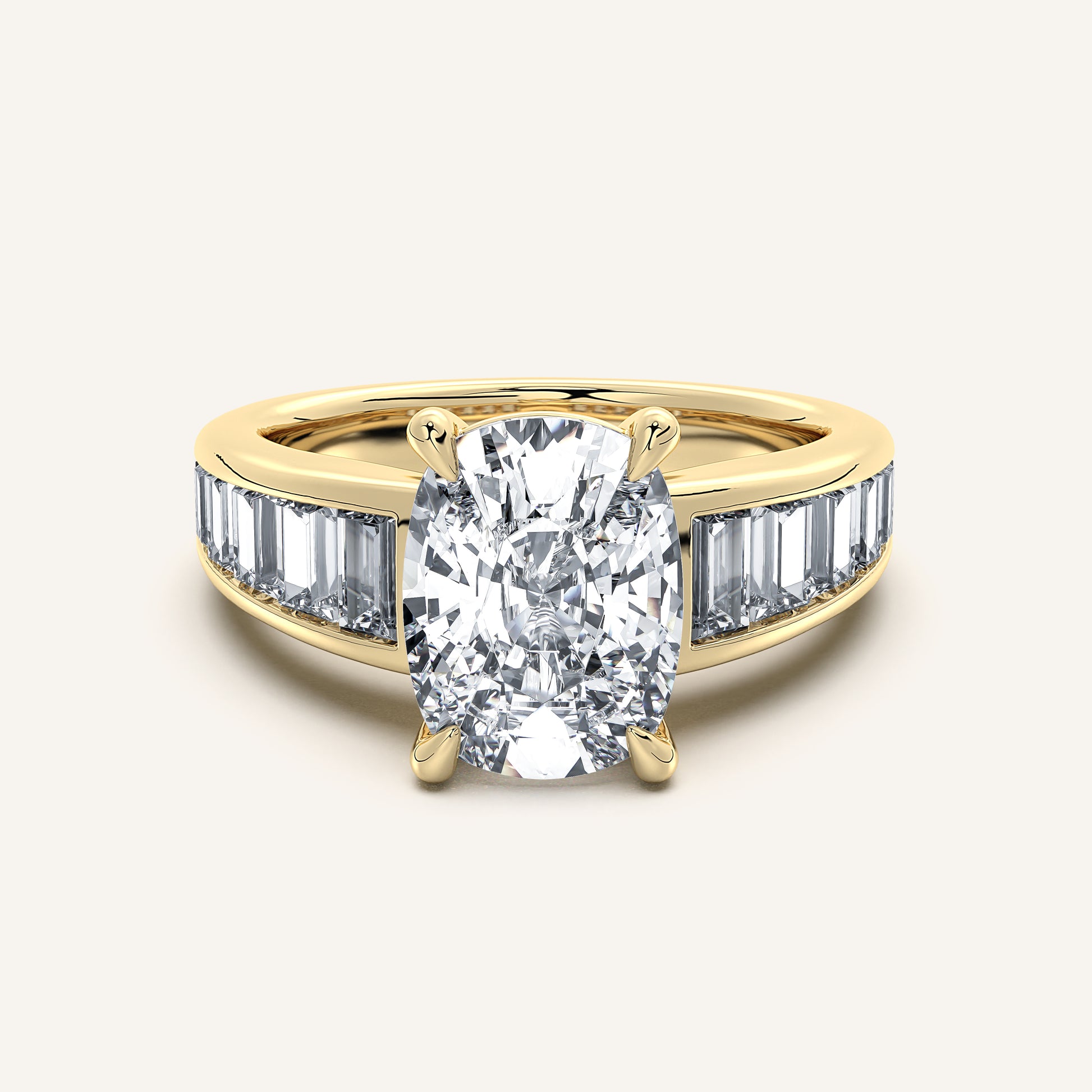 Image for Cushion Cut Art Deco Engagement Ring | 14k Yellow Gold