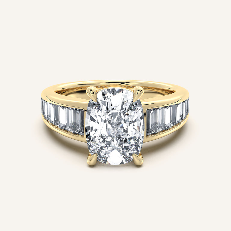 Image for Cushion Cut Art Deco Engagement Ring | 14k Yellow Gold