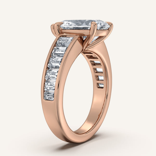 Pear Shape Art Deco Engagement Ring | 14k Rose Gold