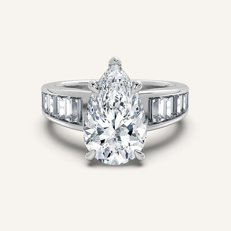 Image for Pear Shape Art Deco Engagement Ring | 14k White Gold
