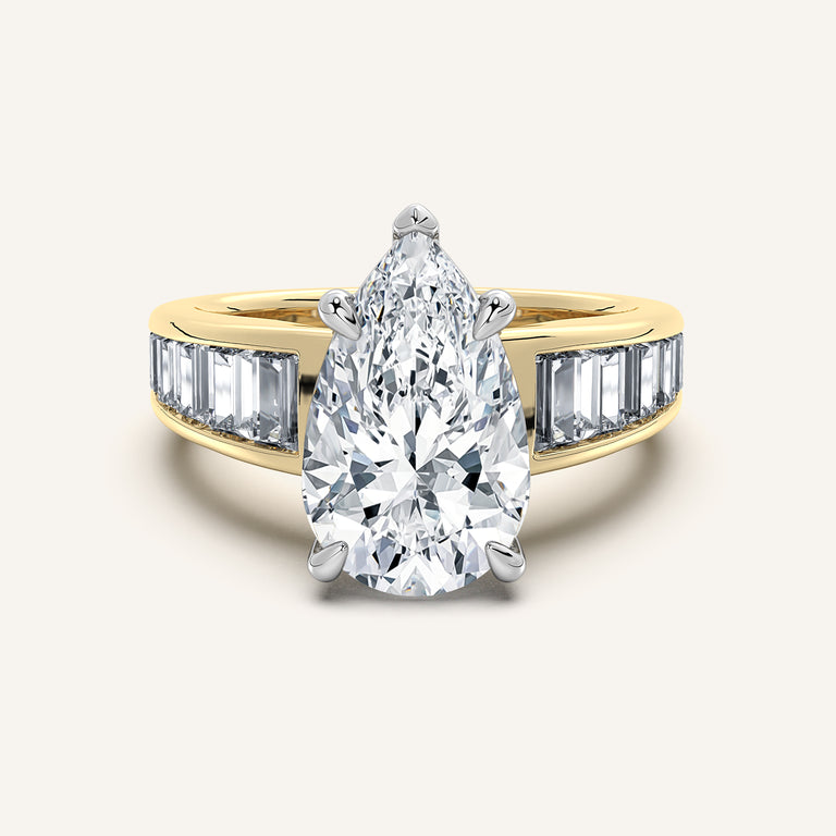 Image for Pear Shape Art Deco Engagement Ring | 18k Two Tone