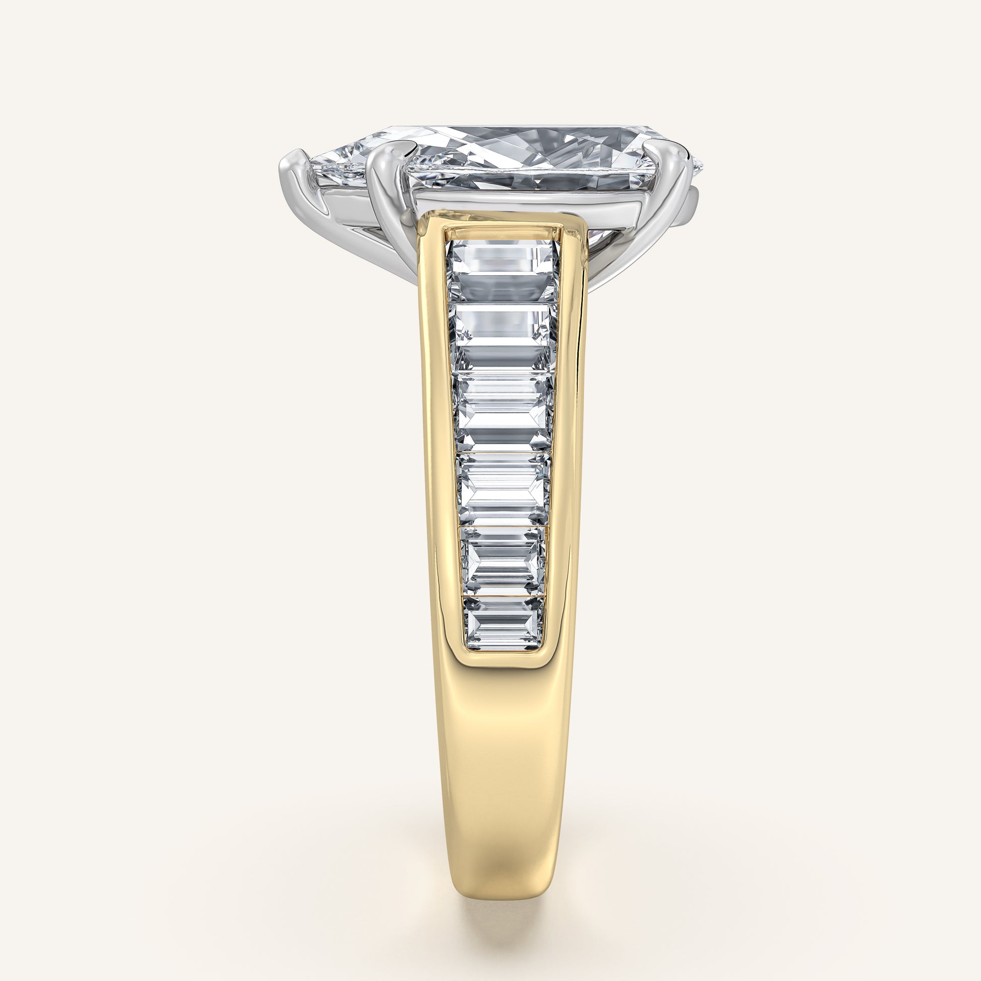 Image for Pear Shape Art Deco Engagement Ring | 18k Two Tone