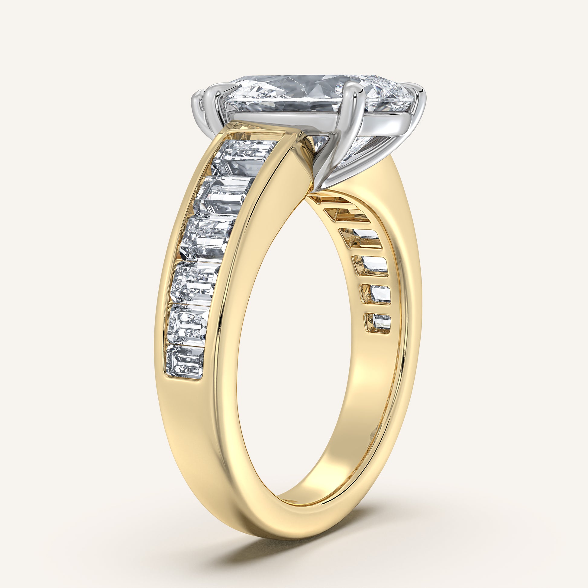 Image for Pear Shape Art Deco Engagement Ring | 18k Two Tone