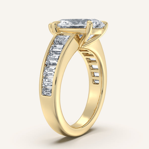 Pear Shape Art Deco Engagement Ring | 14k Yellow Gold