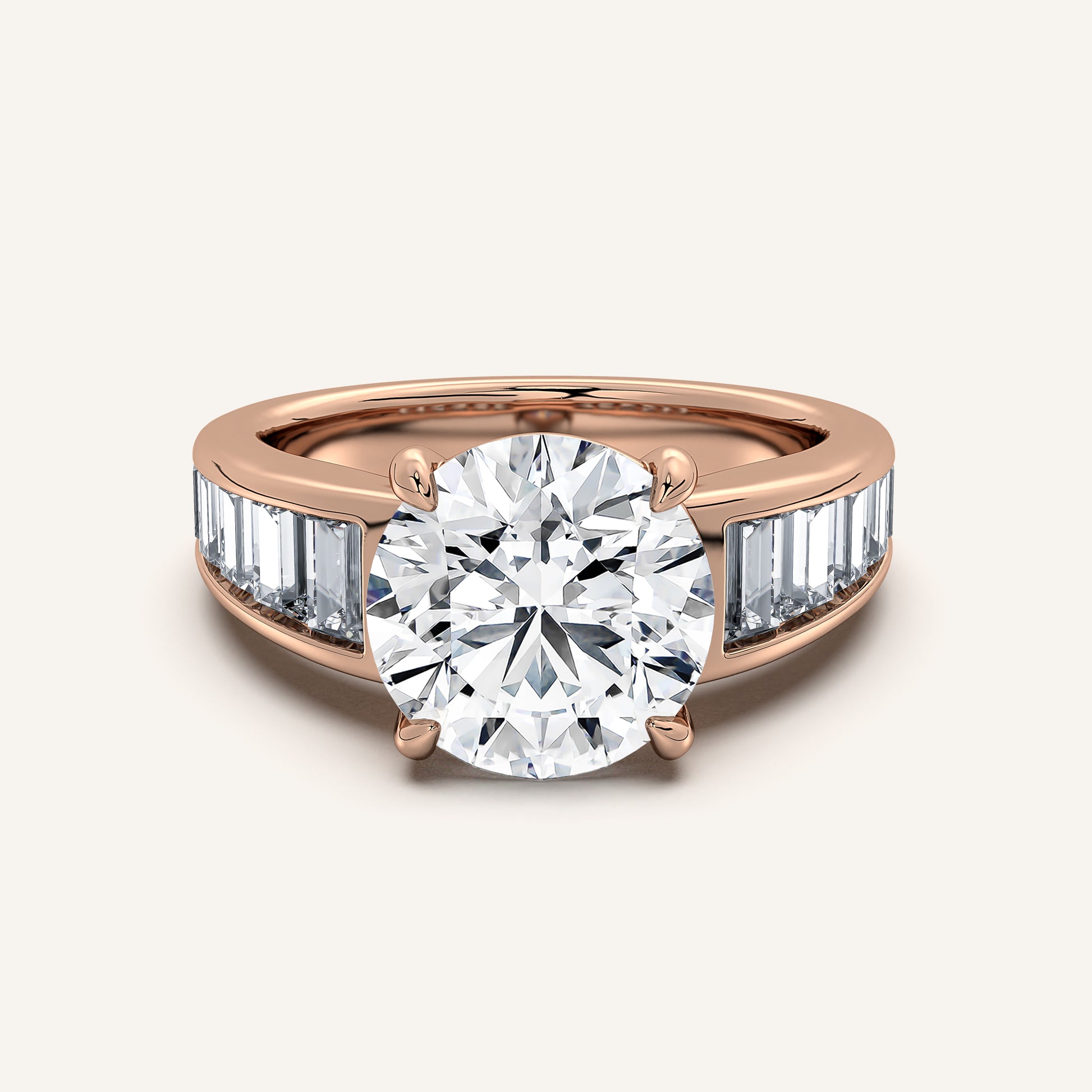 Image for Round Art Deco Engagement Ring | 18k Rose Gold