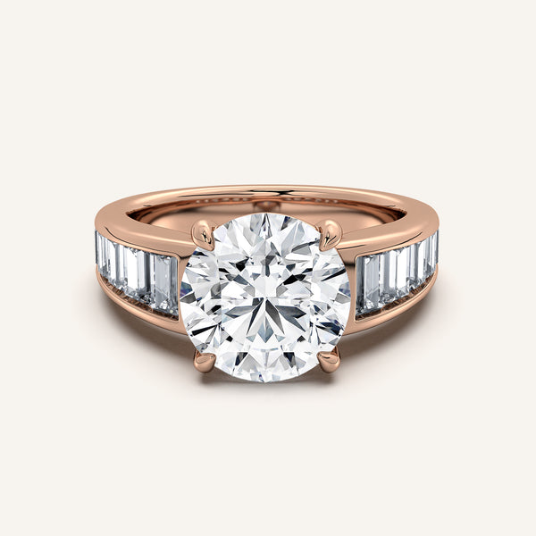Round Art Deco Engagement Ring | 18k Rose Gold