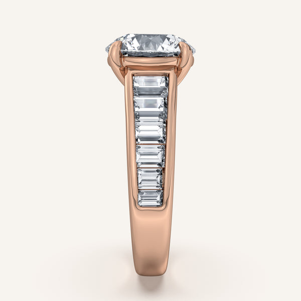 Round Art Deco Engagement Ring | 18k Rose Gold