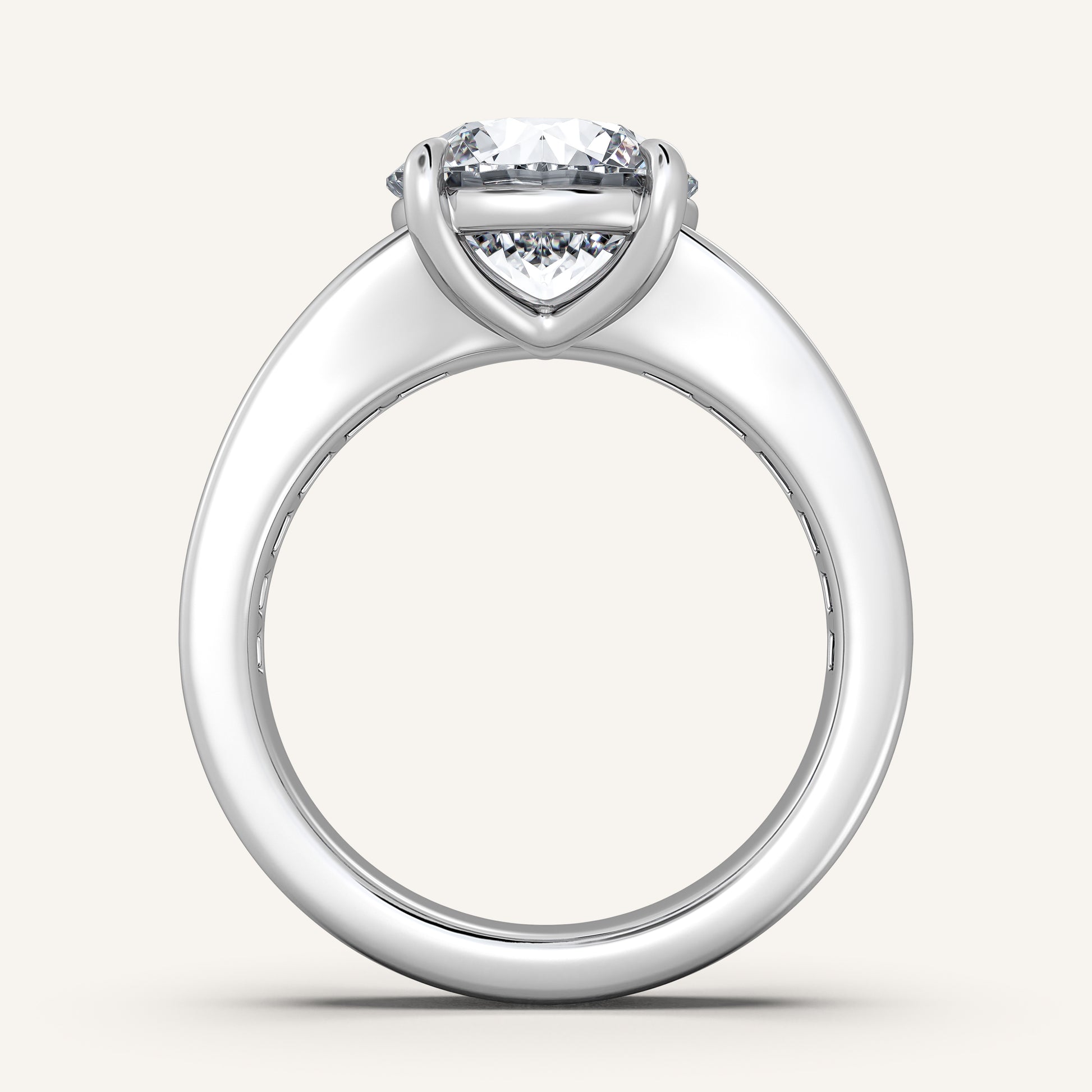 Image for Round Art Deco Engagement Ring | 18k White Gold
