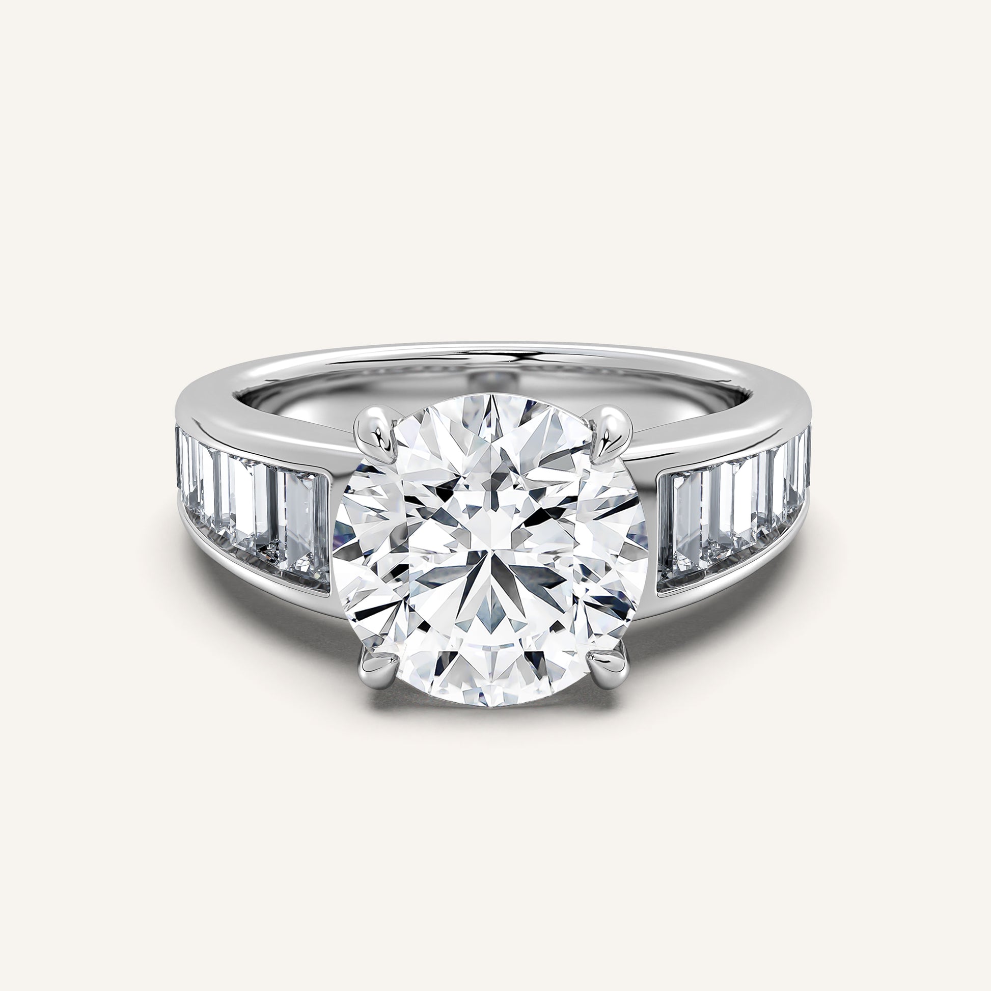 Image for Round Art Deco Engagement Ring | Platinum