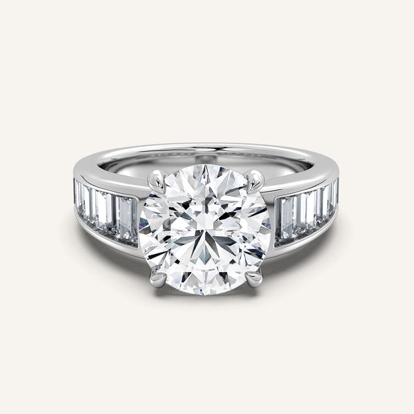 Round Art Deco Engagement Ring | Platinum
