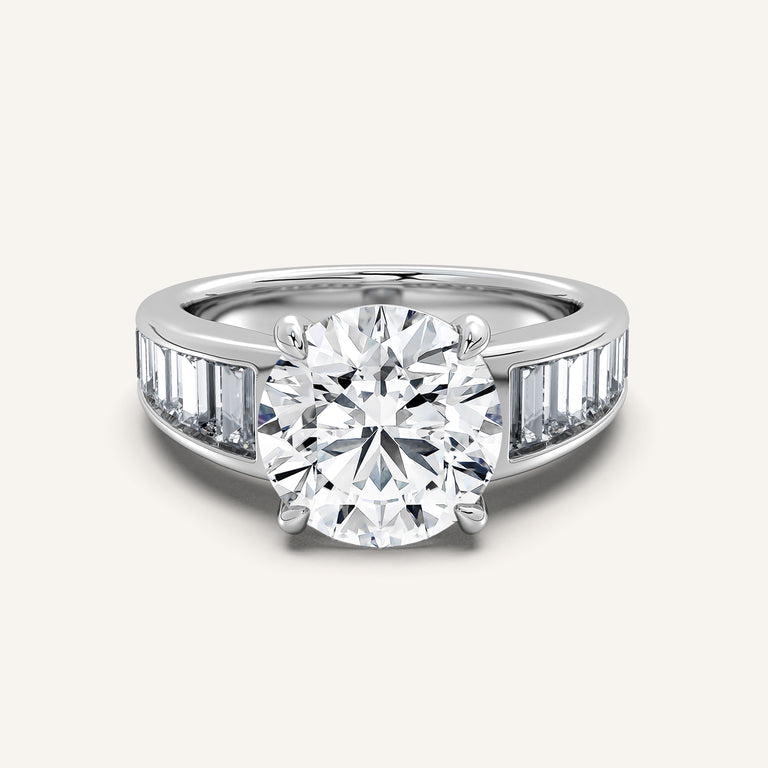 Image for Round Art Deco Engagement Ring | Platinum
