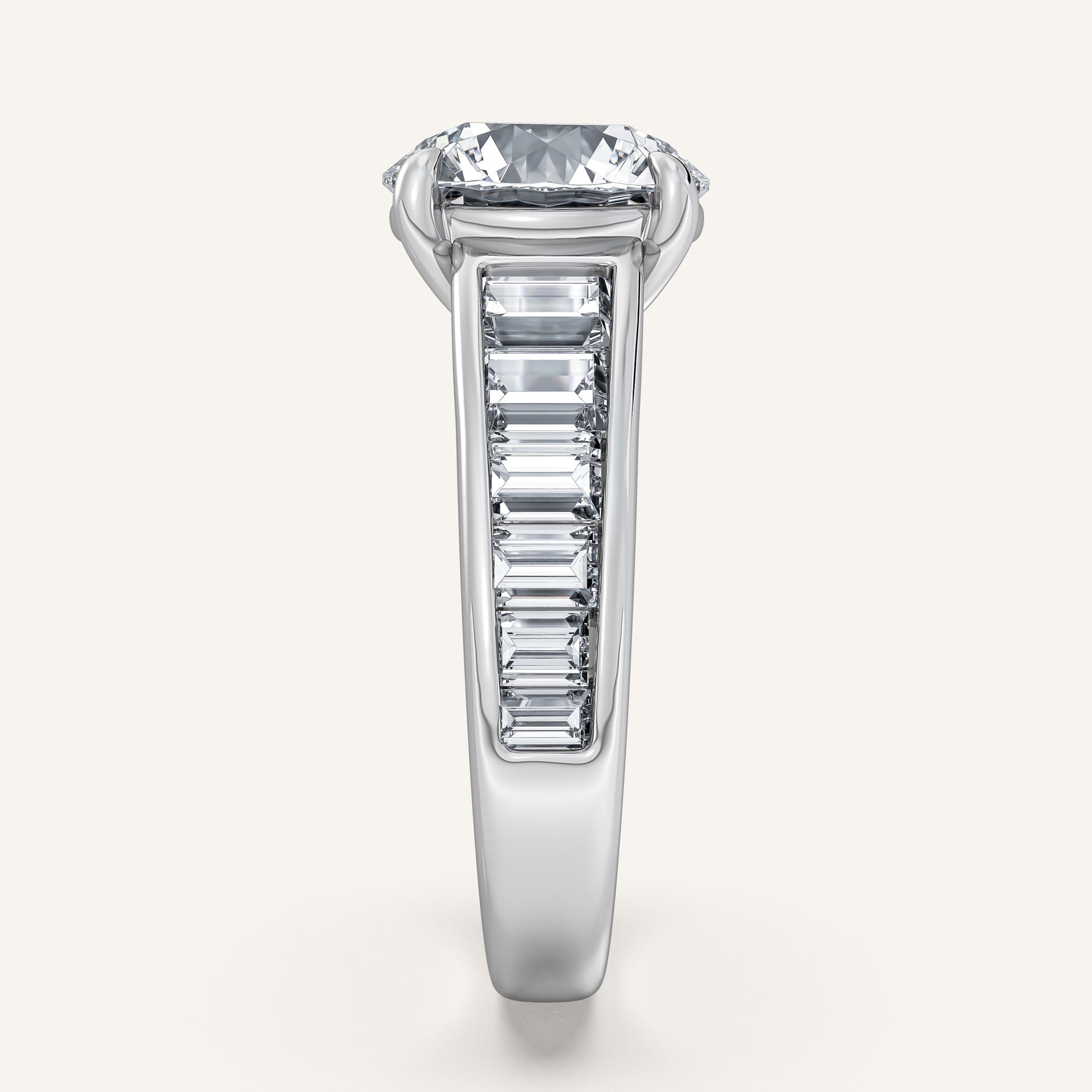 Image for Round Art Deco Engagement Ring | Platinum