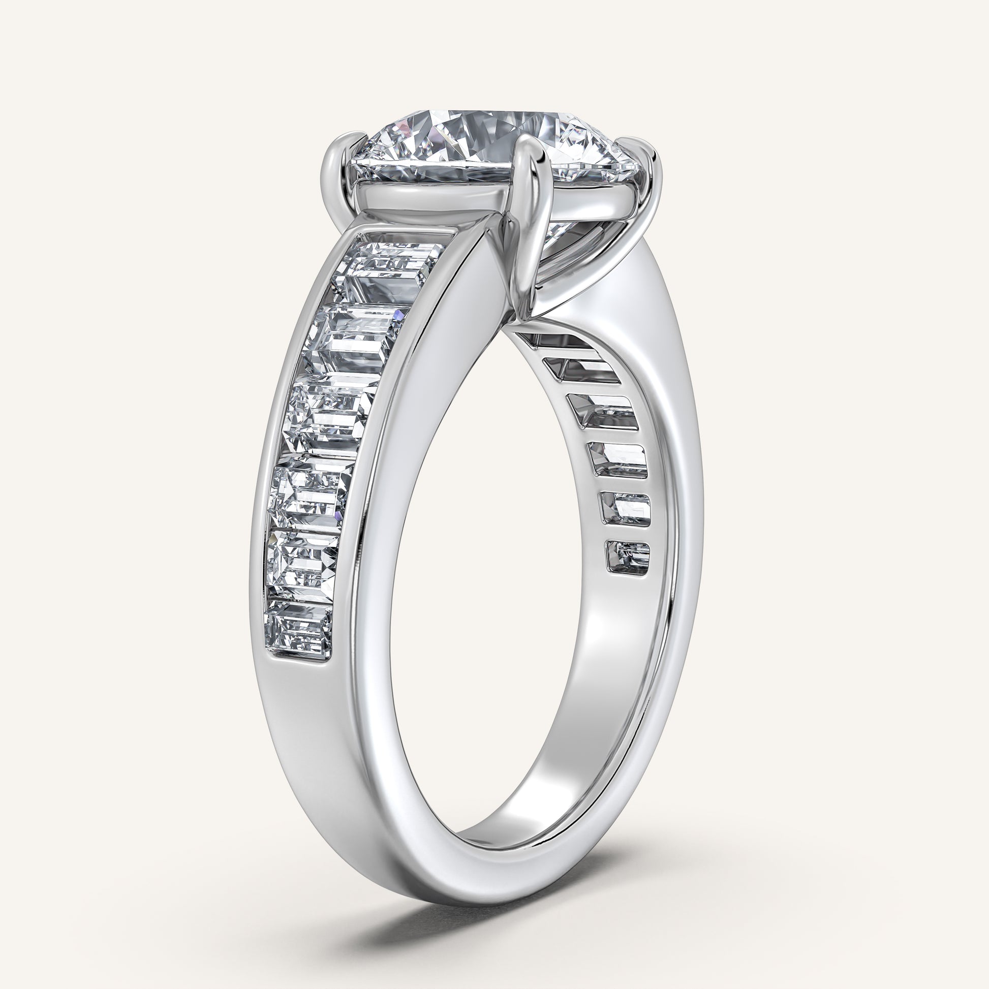 Image for Round Art Deco Engagement Ring | 18k White Gold
