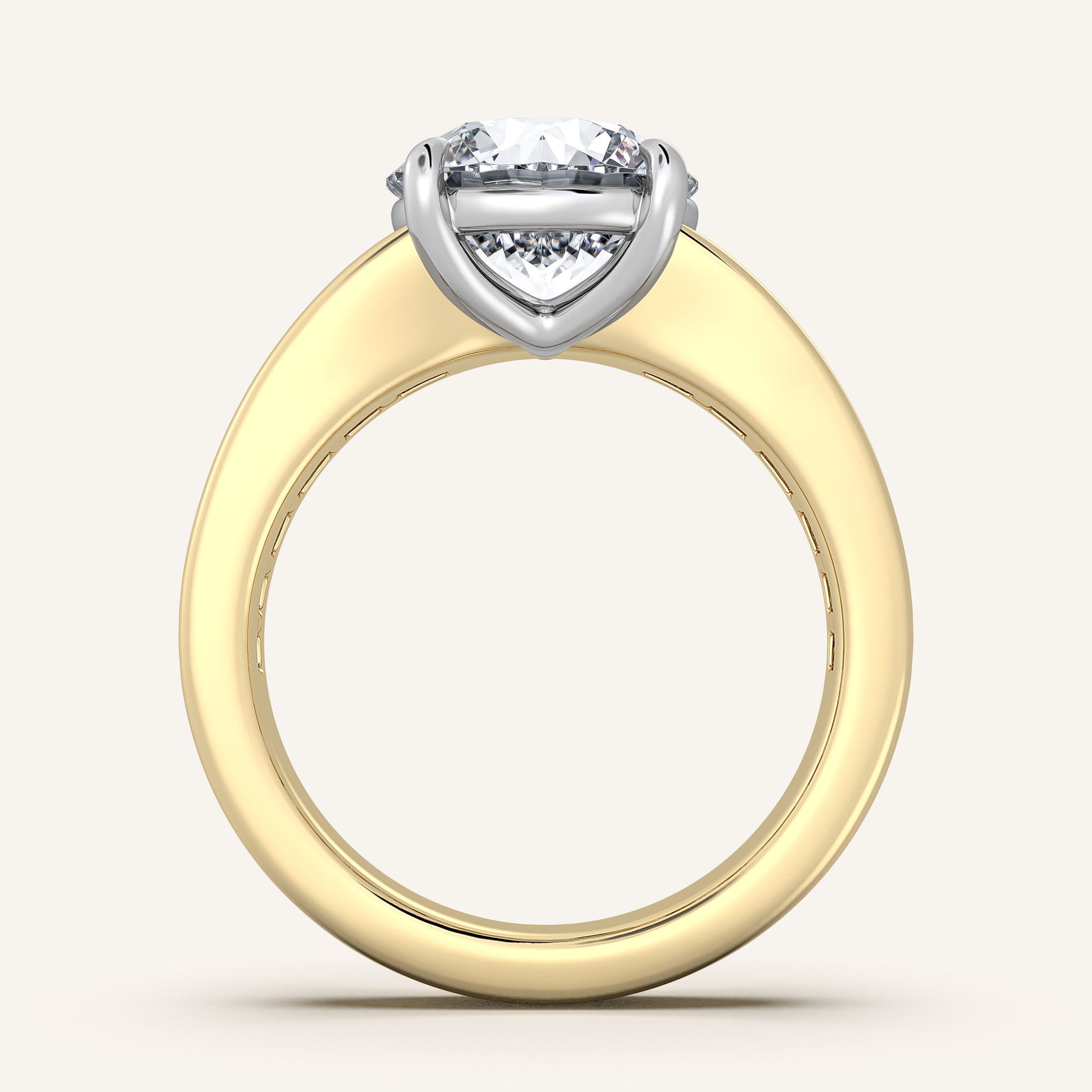 Image for Round Art Deco Engagement Ring | 14k Two Tone