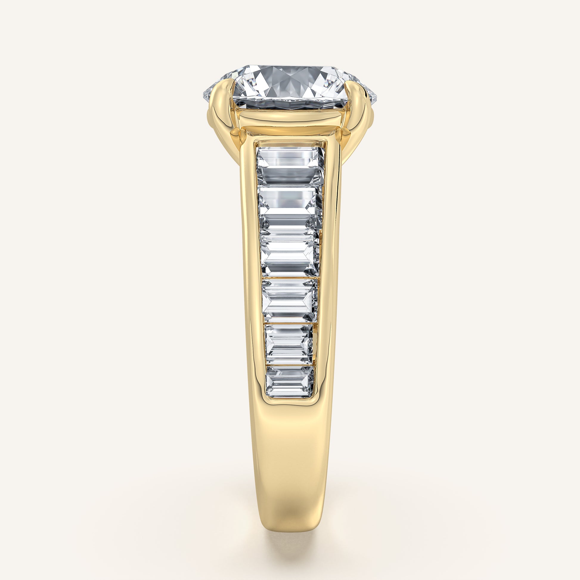 Image for Round Art Deco Engagement Ring | 14k Yellow Gold