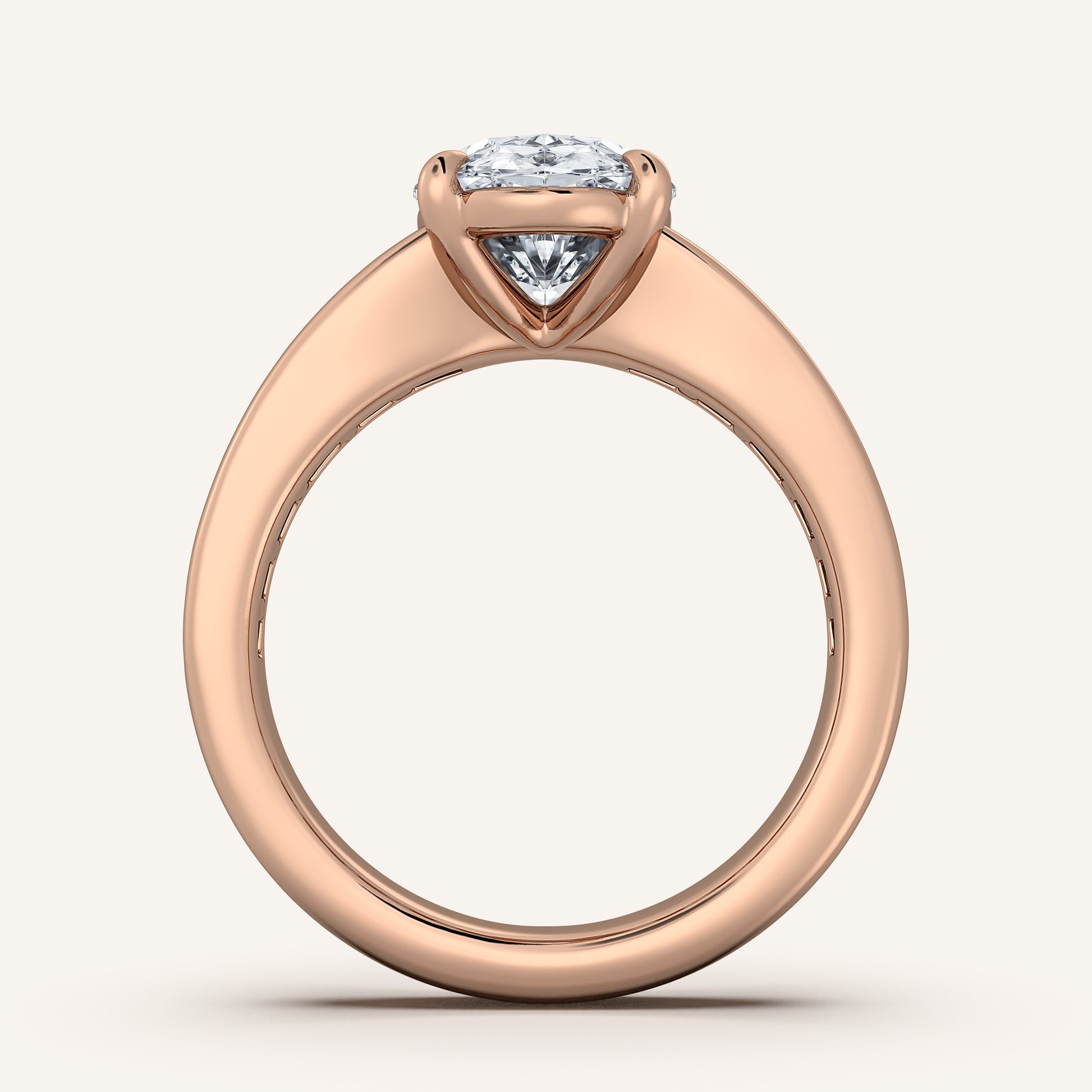 Image for Moval Art Deco Engagement Ring | 18k Rose Gold