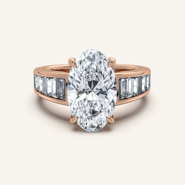 Moval Art Deco Engagement Ring | 18k Rose Gold