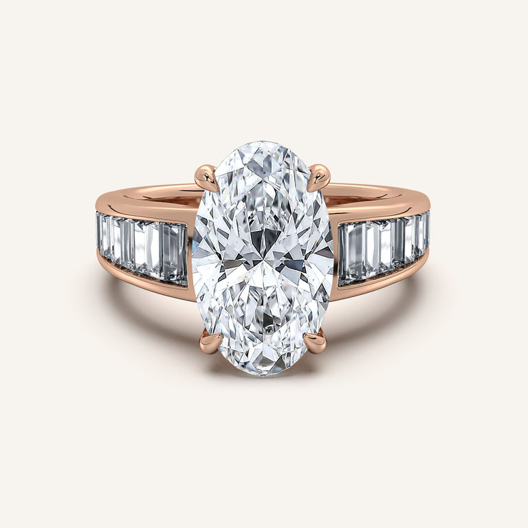 Image for Moval Art Deco Engagement Ring | 14k Rose Gold