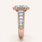 Image for Moval Art Deco Engagement Ring | 14k Rose Gold