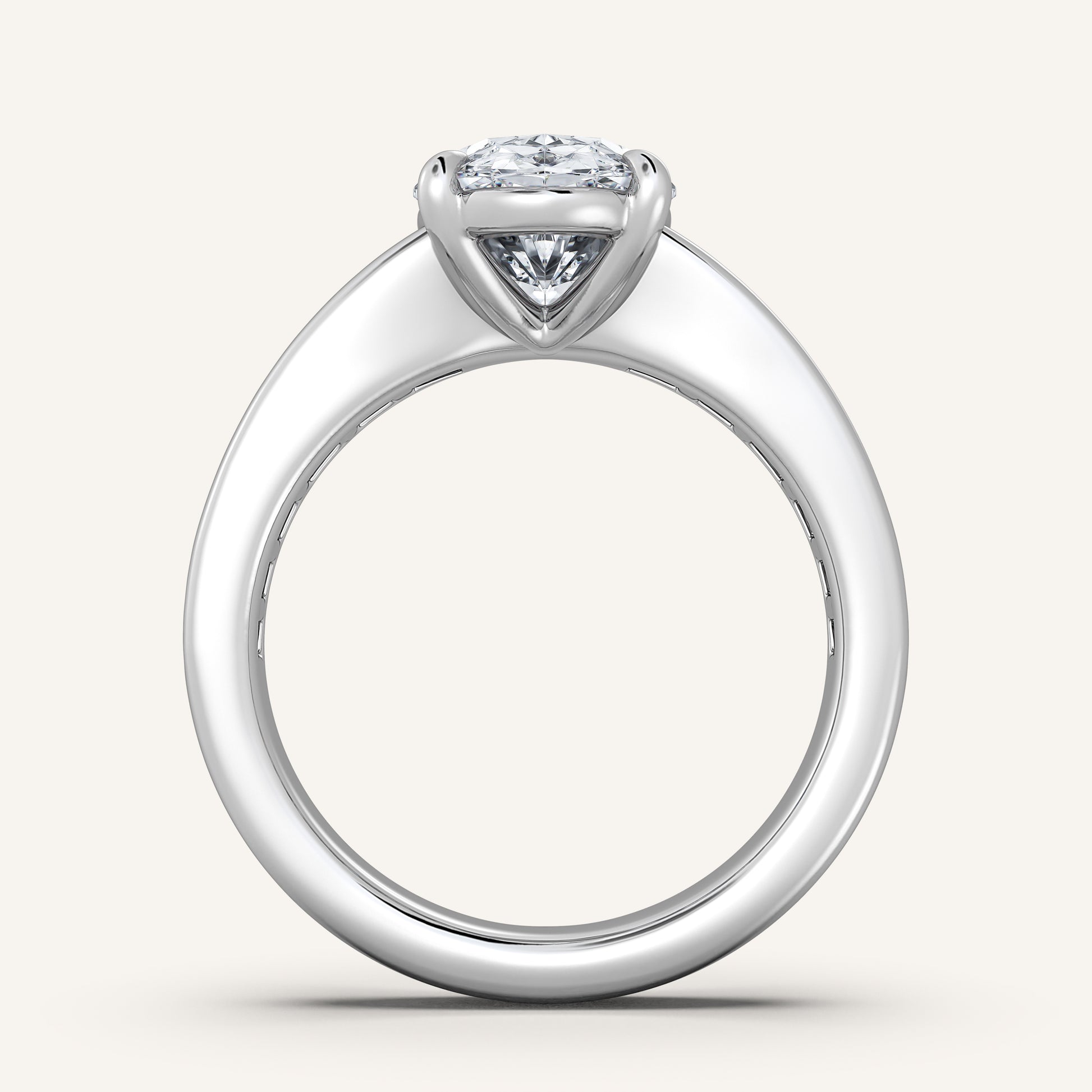 Image for Moval Art Deco Engagement Ring | Platinum