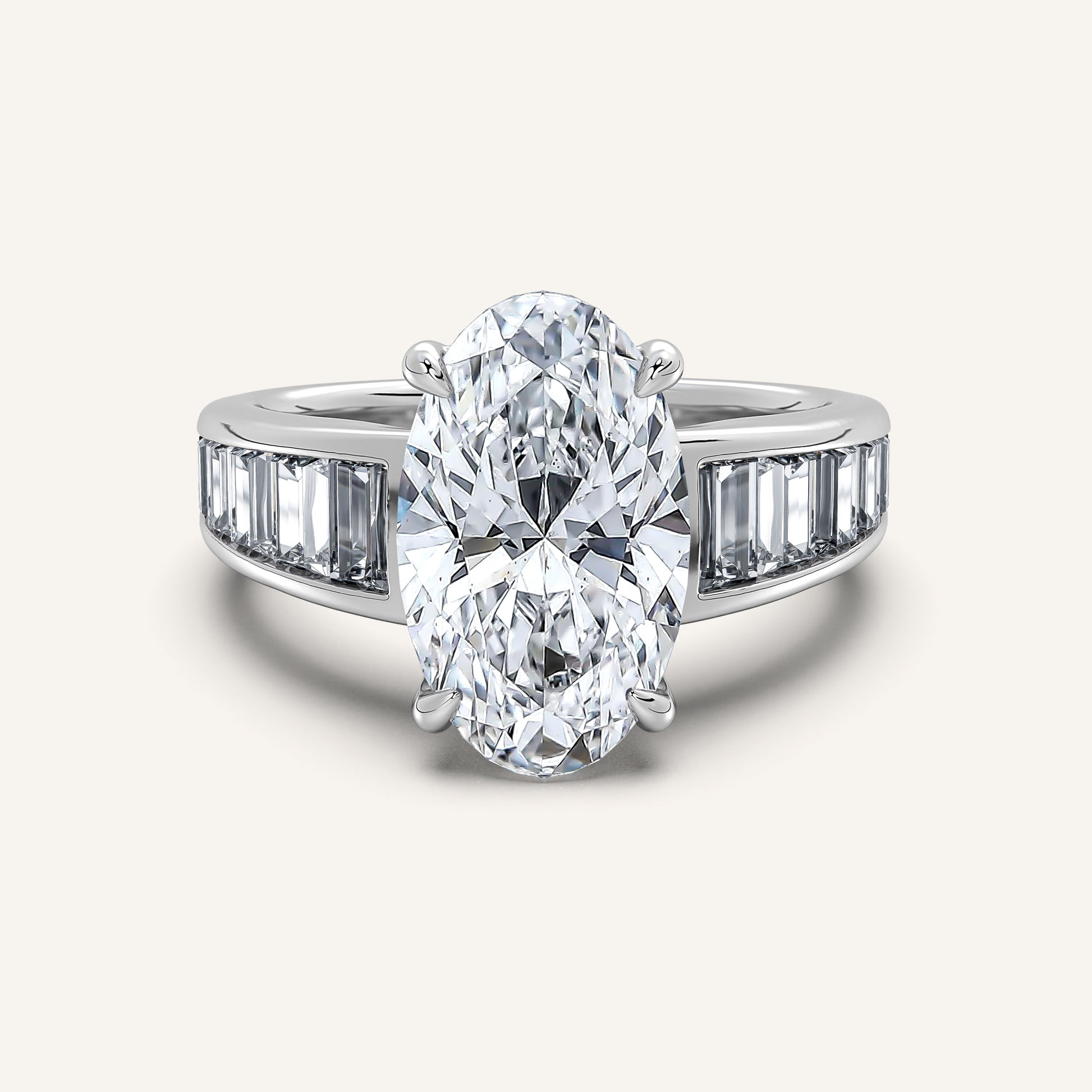 Image for Moval Art Deco Engagement Ring | Platinum