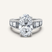 Image for Moval Art Deco Engagement Ring | 18k White Gold
