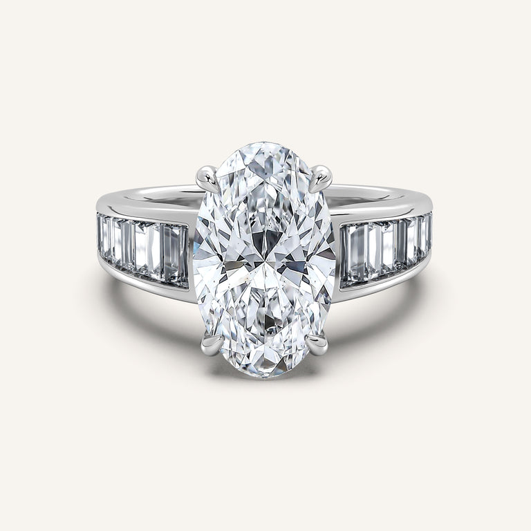 Image for Moval Art Deco Engagement Ring | 14k White Gold