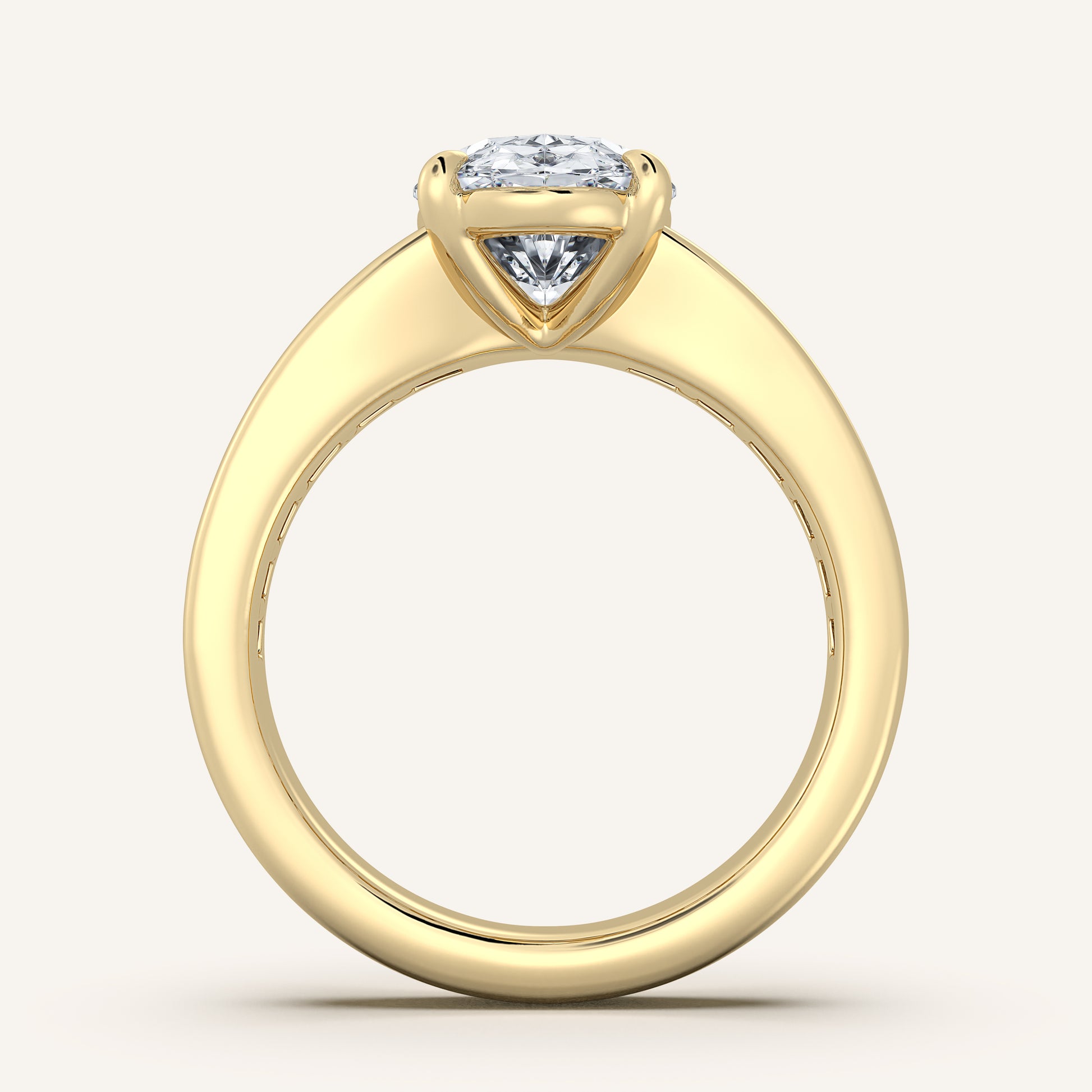 Image for Moval Art Deco Engagement Ring | 18k Yellow Gold