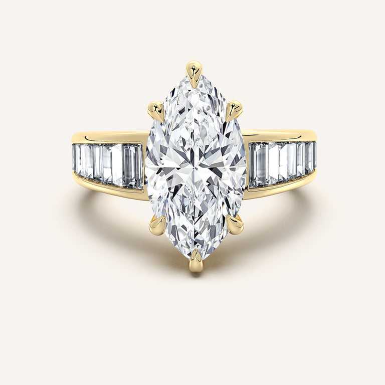 Image for Marquise Art Deco Engagement Ring | 18k Yellow Gold
