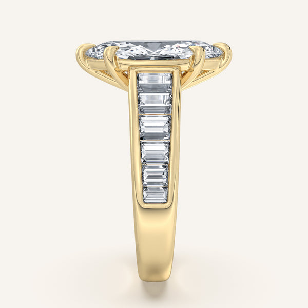 Marquise Art Deco Engagement Ring | 18k Yellow Gold
