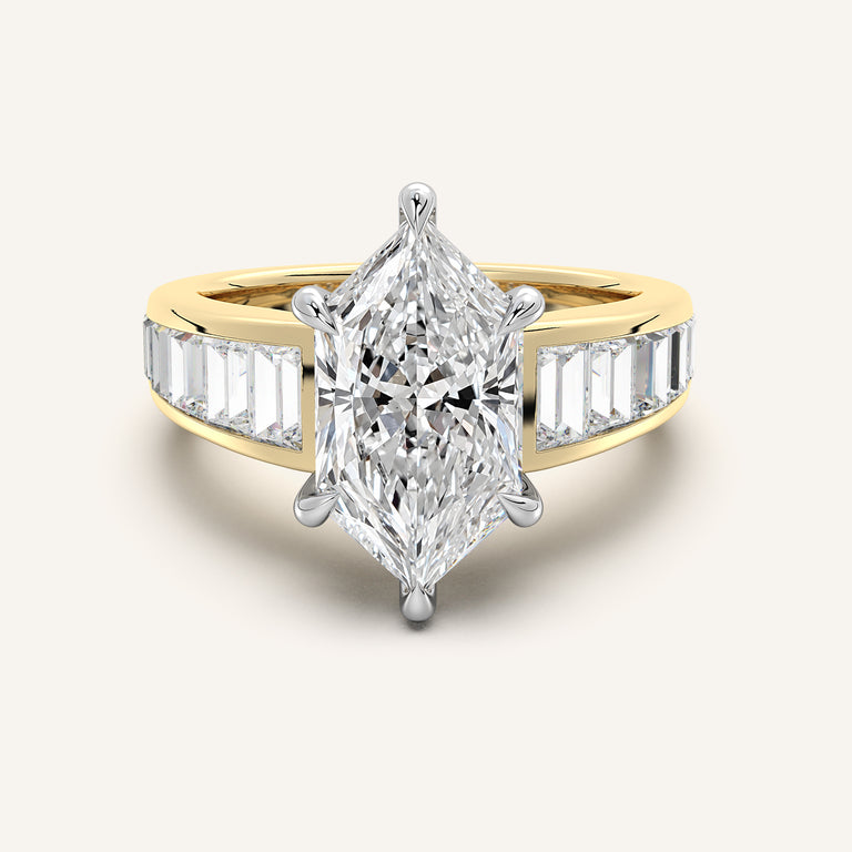 Image for Dutch Marquise Art Deco Engagement Ring | 18k Two Tone
