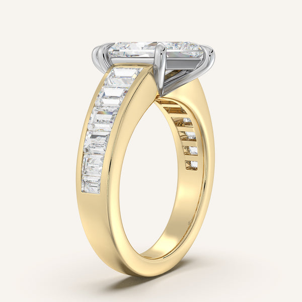 Dutch Marquise Art Deco Engagement Ring | 18k Two Tone