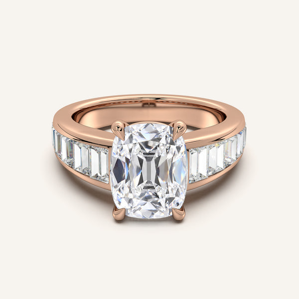 Old Mine Cut Art Deco Engagement Ring | 18k Rose Gold