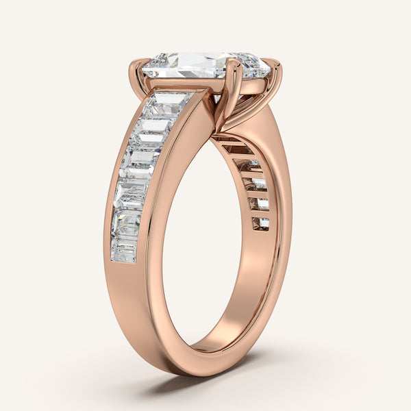 Old Mine Cut Art Deco Engagement Ring | 18k Rose Gold