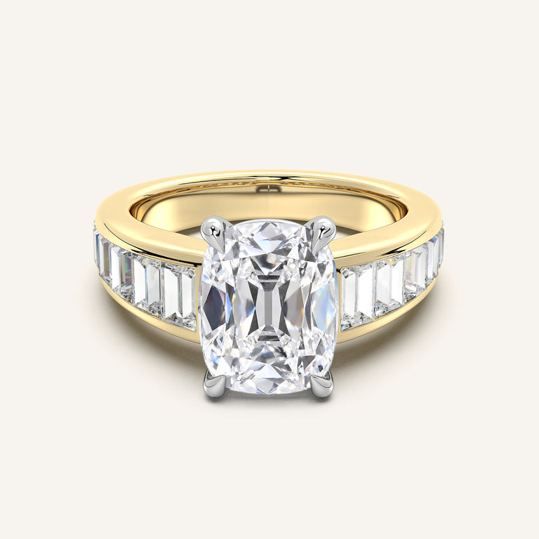 Image for Old Mine Cut Art Deco Engagement Ring | 18k Two Tone