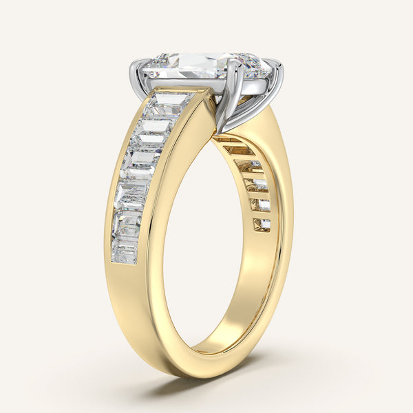 Old Mine Cut Art Deco Engagement Ring | 18k Two Tone