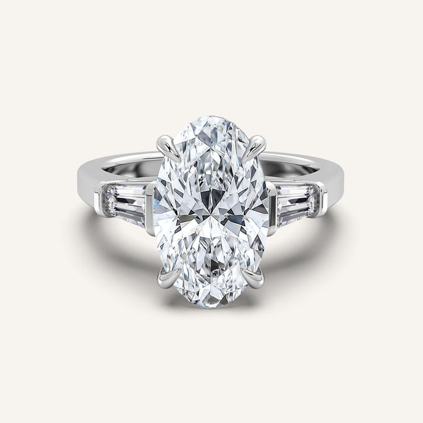 Moval Tapered Baguette Engagement Ring | Platinum