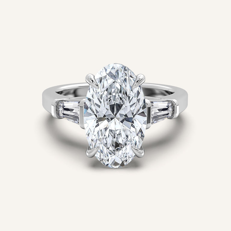 Image for Moval Tapered Baguette Engagement Ring | Platinum