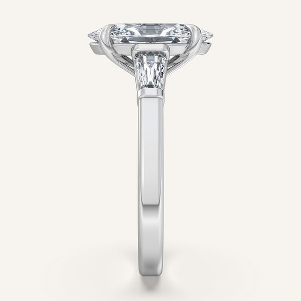 Moval Tapered Baguette Engagement Ring | Platinum