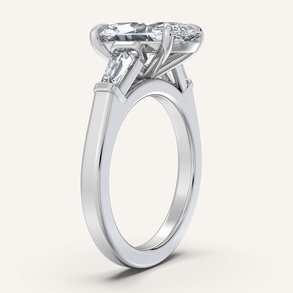 Moval Tapered Baguette Engagement Ring | Platinum