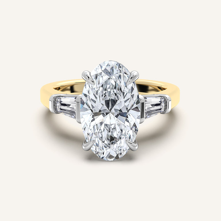 Image for Moval Tapered Baguette Engagement Ring | 18k Two Tone Gold
