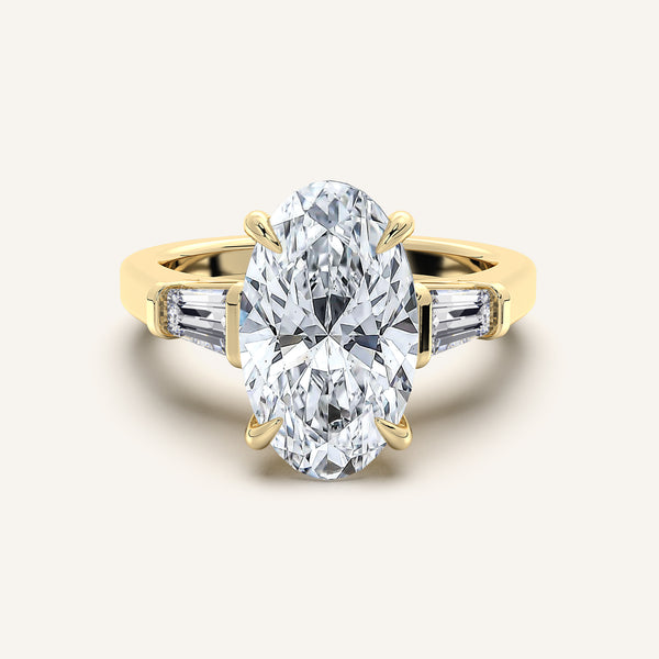Moval Tapered Baguette Engagement Ring | 18k Yellow Gold