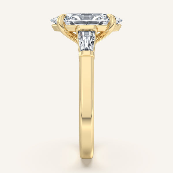Moval Tapered Baguette Engagement Ring | 18k Yellow Gold