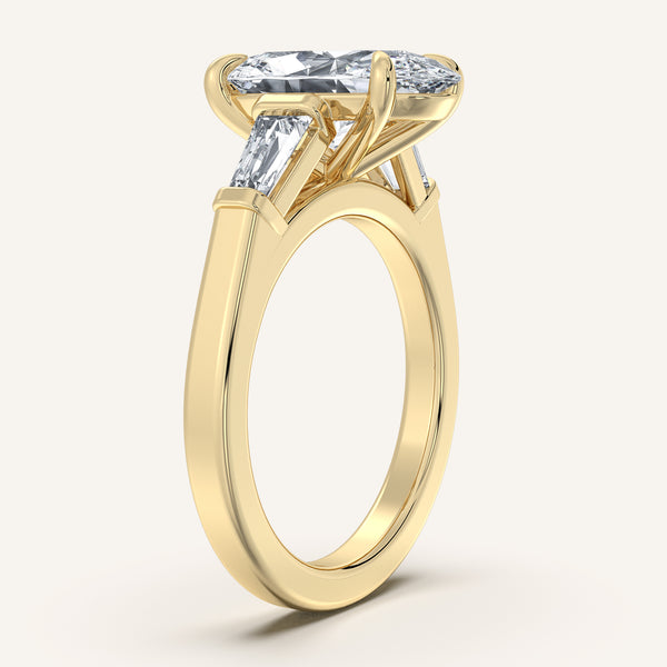 Moval Tapered Baguette Engagement Ring | 18k Yellow Gold