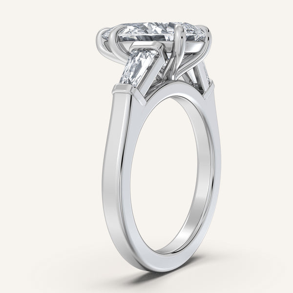 Pear Shape Tapered Baguette Engagement Ring | Platinum