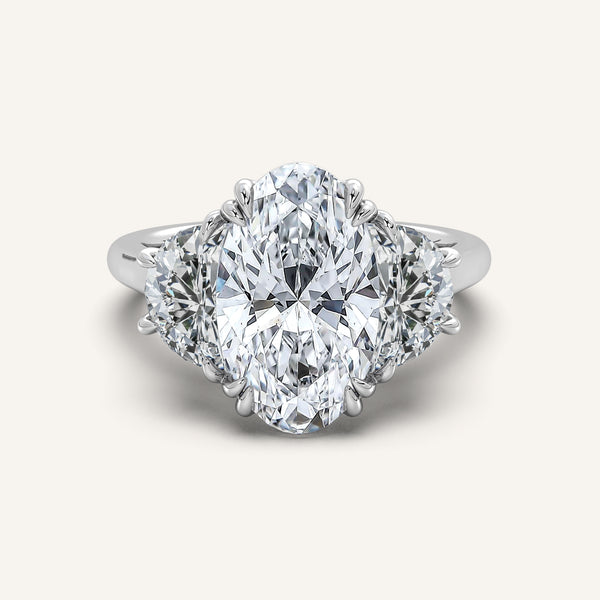 Moval Three Stone Engagement Ring | Platinum