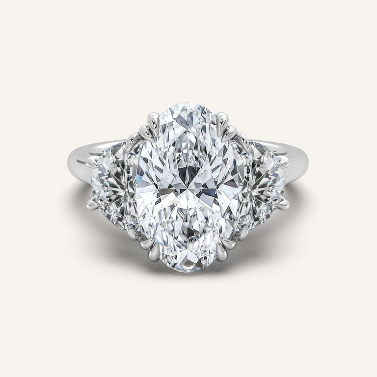 Image for Moval Three Stone Engagement Ring | Platinum